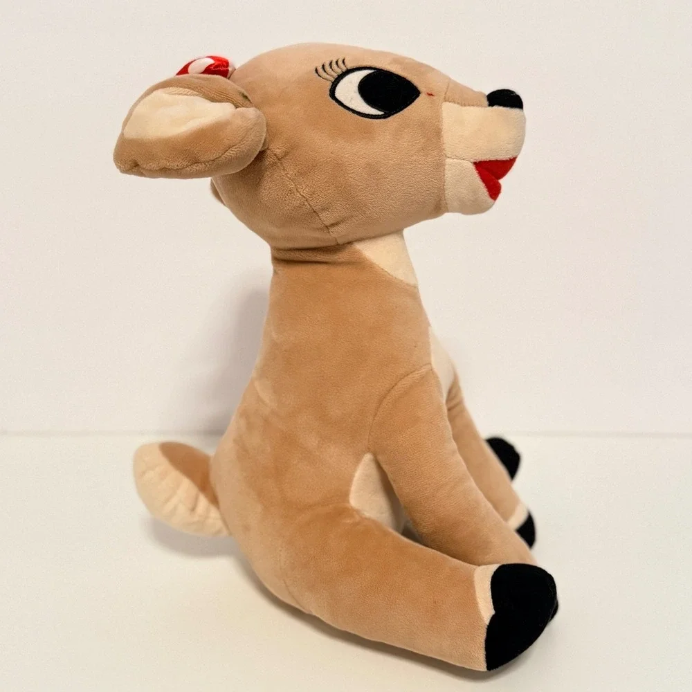 Clarice Rudolph Red‎ Nosed Reindeer Plush Stuffed Animal Bow Holiday Toy